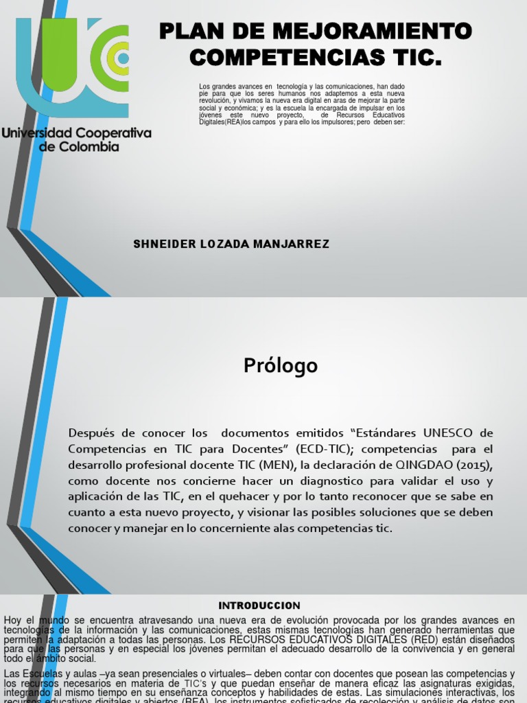 Competencias TIC para El Desarrollo Profesional Docente. | PDF ...