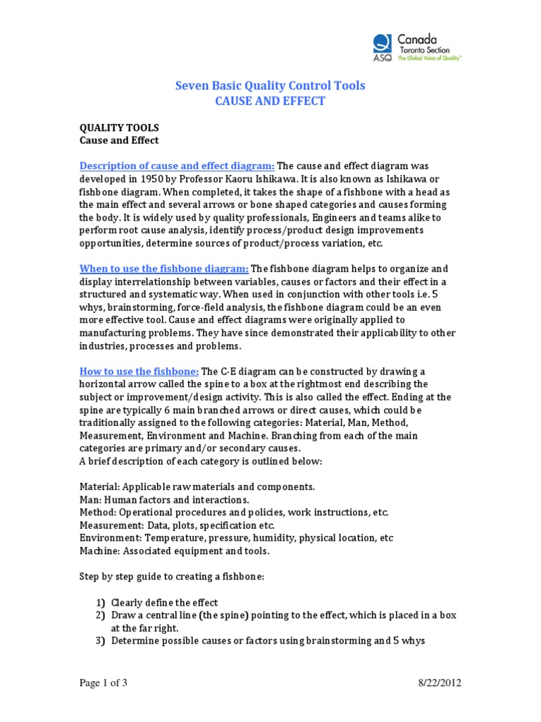 Cause and Effect Diagram PDF | PDF | Causality | Systems Science