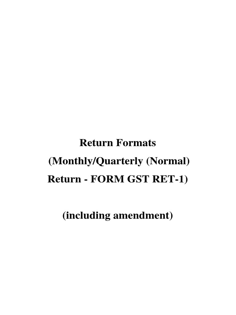 GST Return Formats and Amendments Guide | PDF | Invoice | Debits And ...