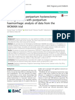 Risk Factors For Peripartum Hysterectomy Among Women With Postpartum Haemorrhage: Analysis of Data From The WOMAN Trial