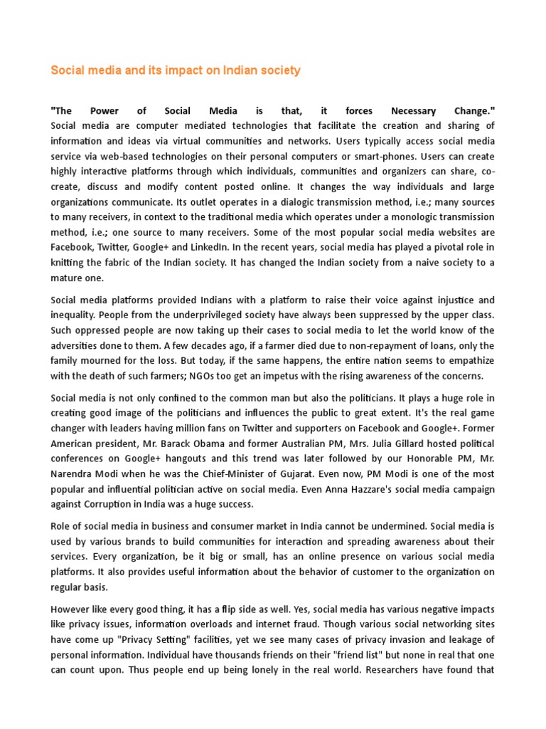 Social Media and Its Impact | PDF | Social Media | Popular Culture ...