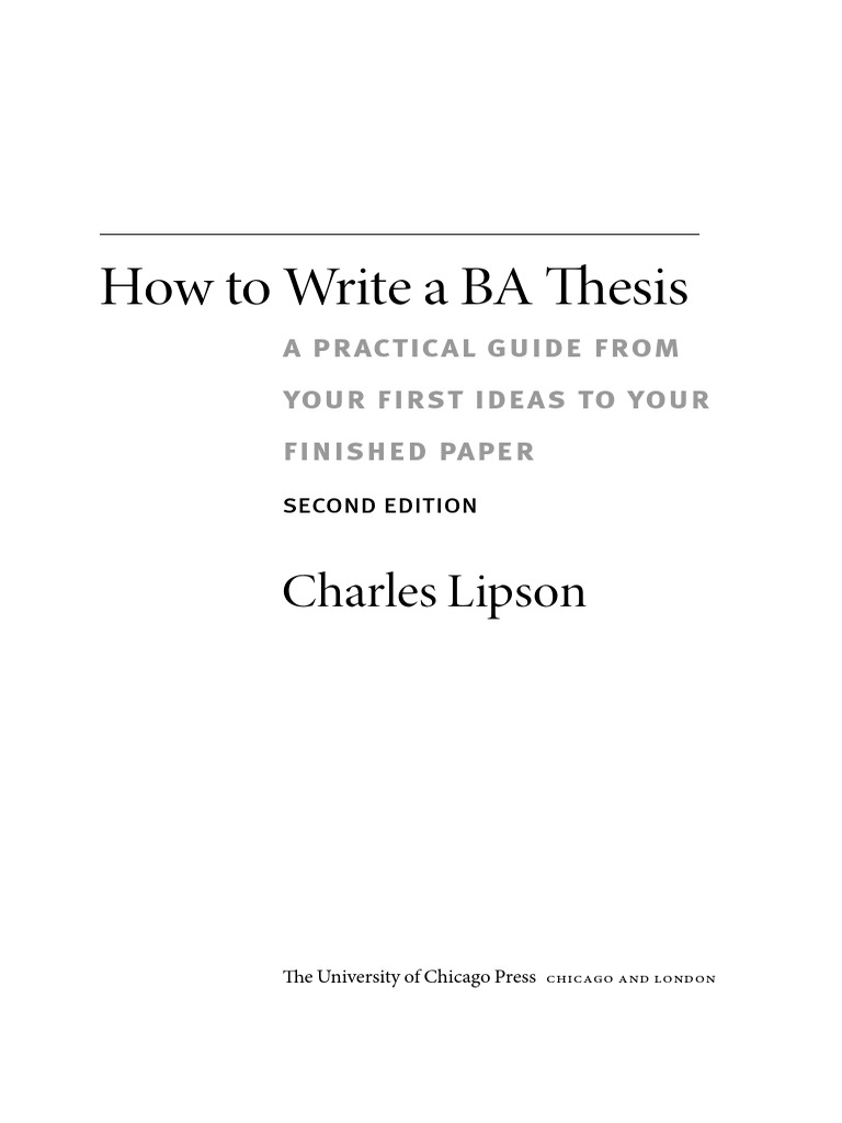 how to write a ba thesis pdf