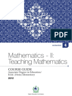Mathematics - II: Teaching Mathematics: Course Guide