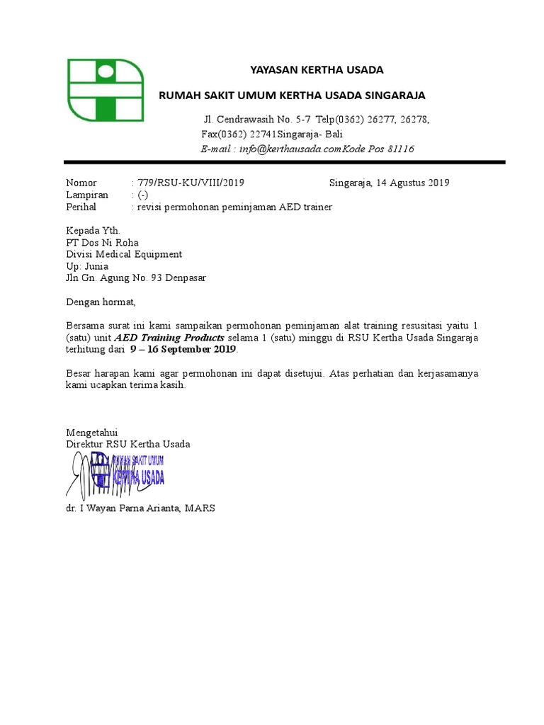 Surat Permohonan Trial Aed Trainer