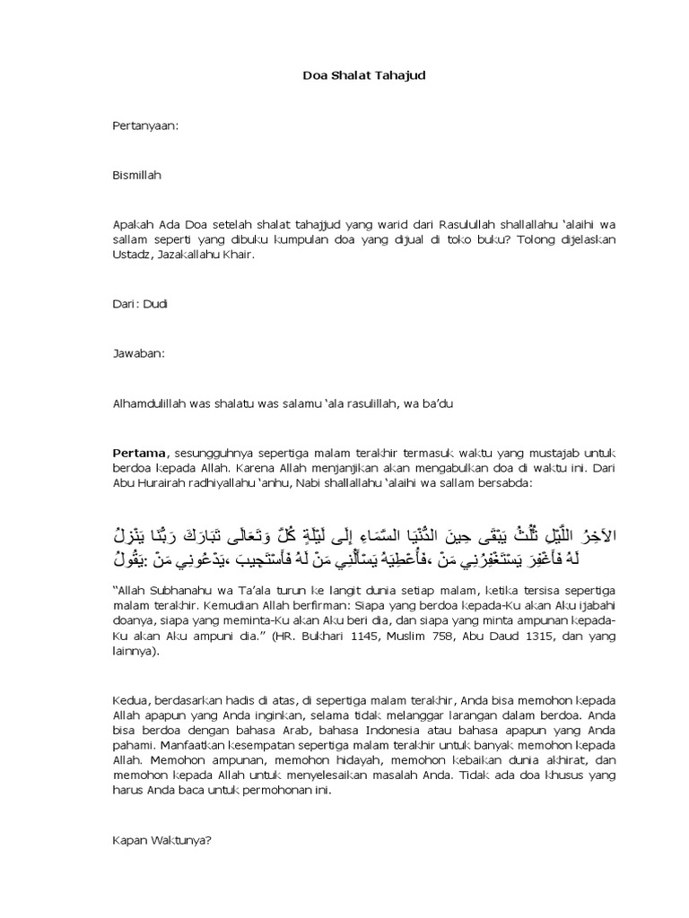 Doa Shalat Tahajuddocx