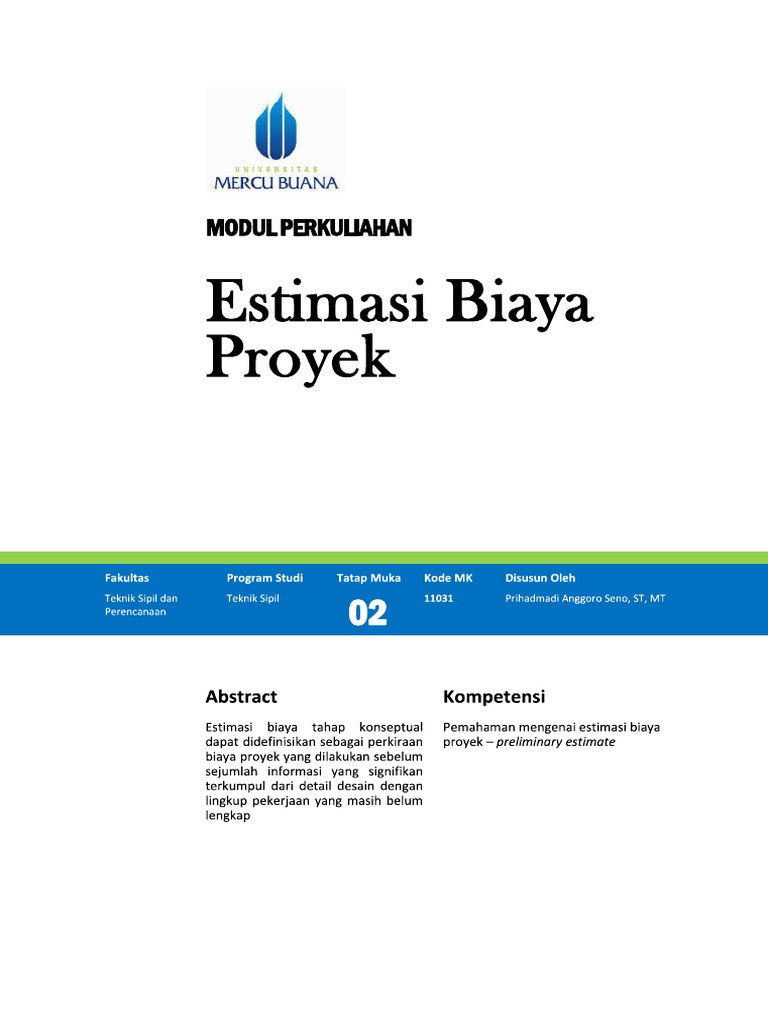 Metode Estimasi Biaya Proyek | PDF