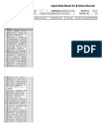 Input Data Sheet For E-Class Record: Region Division District School Name School Id