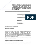 Formato de Contestación A Demanda de Alimentos