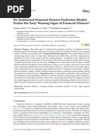 Do Traditional Financial Distress Prediction Models Predict The Early Warning Signs of Financial Distress?