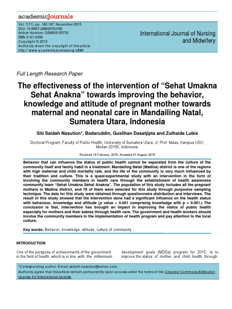 International Journal of Nursing and Midwifery: Full Length Research ...