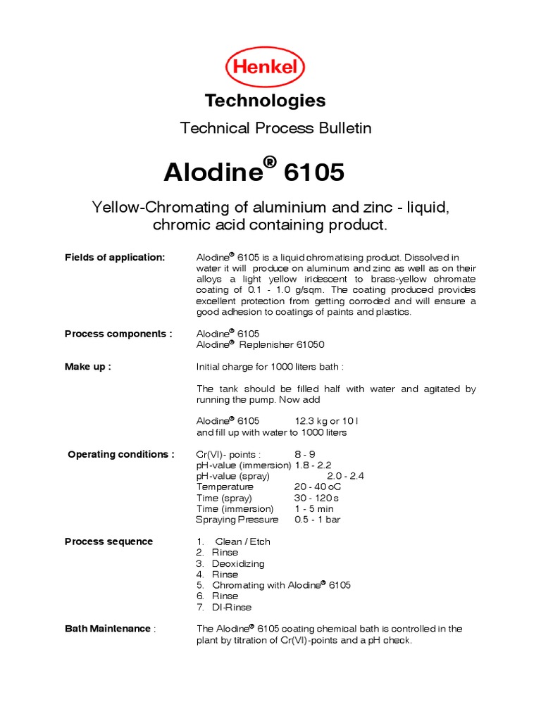 Alodine 6105 PDF Chromium Physical Sciences