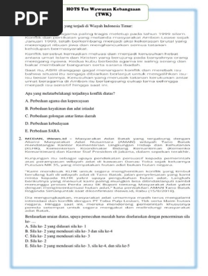 Soal Twk Hots Cpns 2020 Pdf Guru Paud