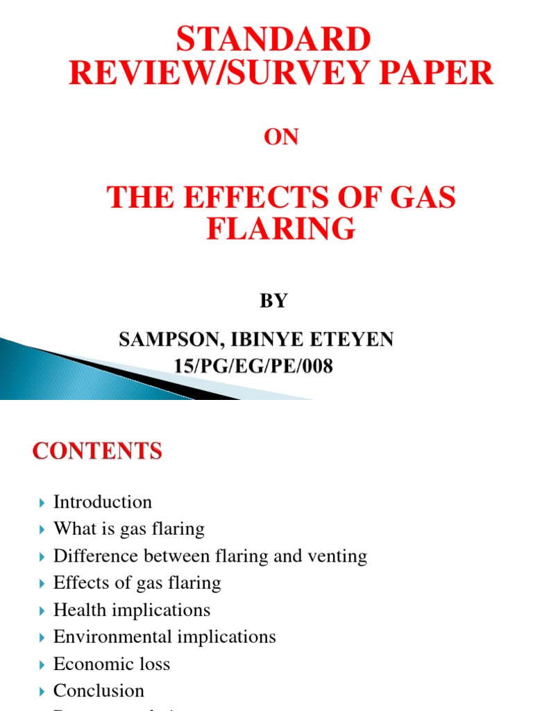 Standard Review/Survey Paper The Effects of Gas Flaring PDF