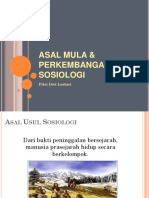 Asal Mula Dan Perkembangan Sosiologi