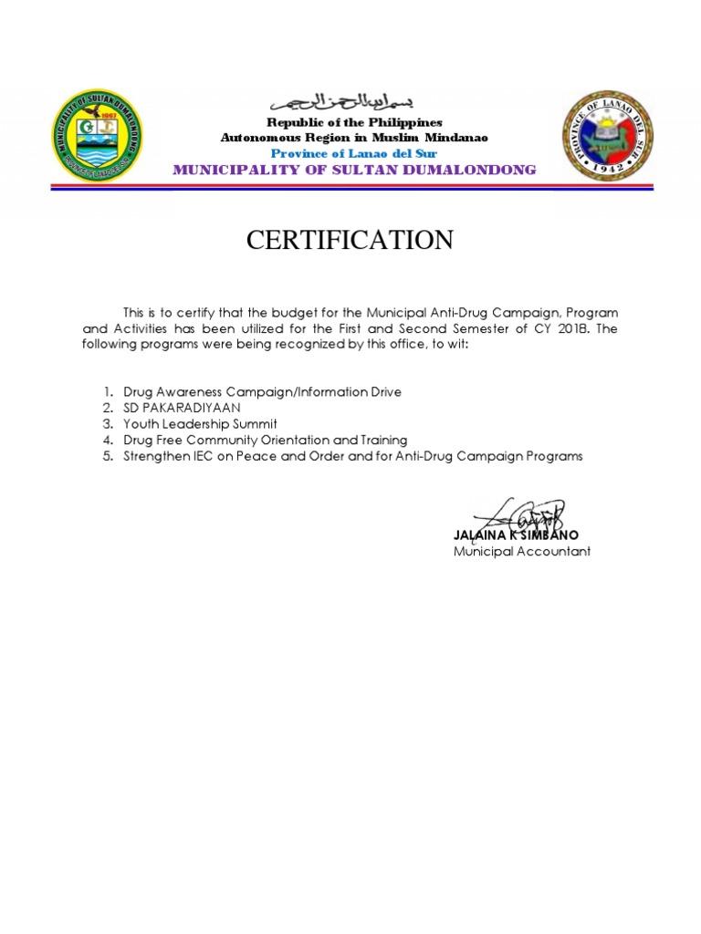 SB Certification of The Accountant | PDF