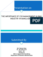 CSR Management in Bangladesh's RMG Industry