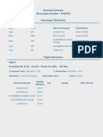 Booking Summary Reservation Number: DVM0FQ Passenger Information