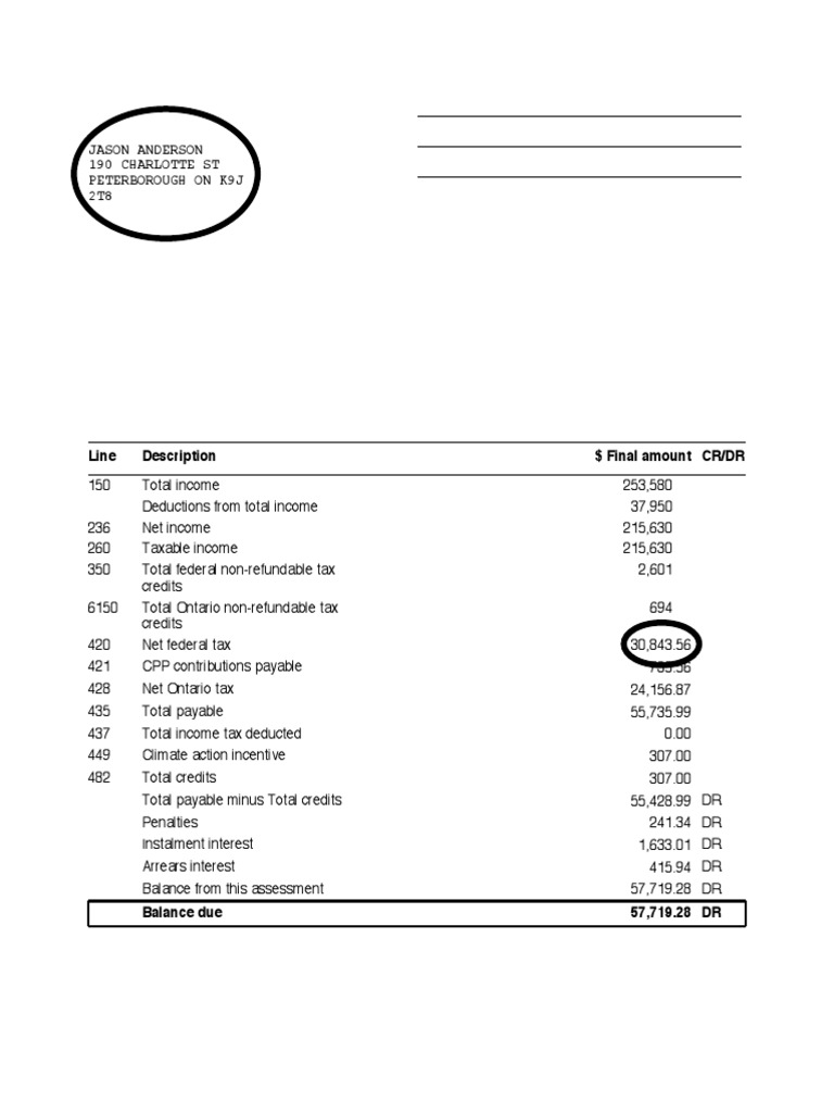 Jason Anderson Tax Assessment Summary | PDF | Finance & Money Management