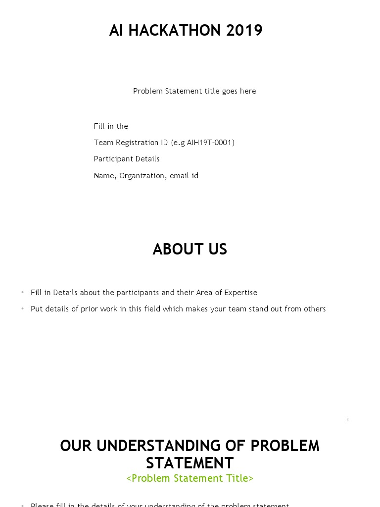 AI Hackathon 2019 Submission Guide | PDF | Information Technology ...