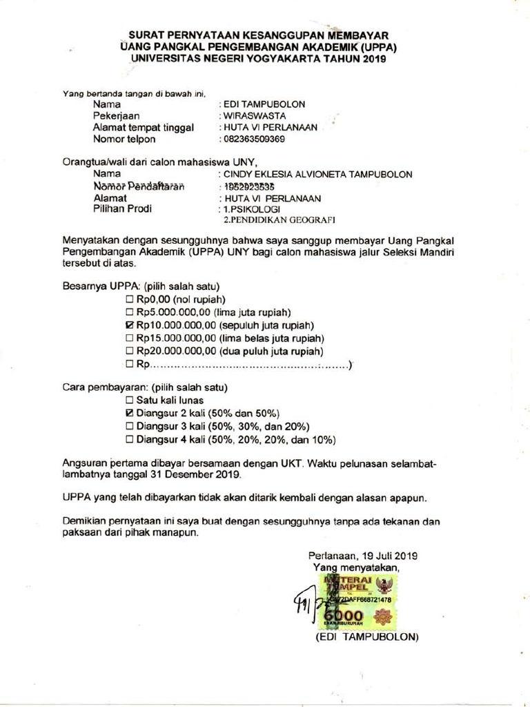 Contoh Surat Keterangan Pdf