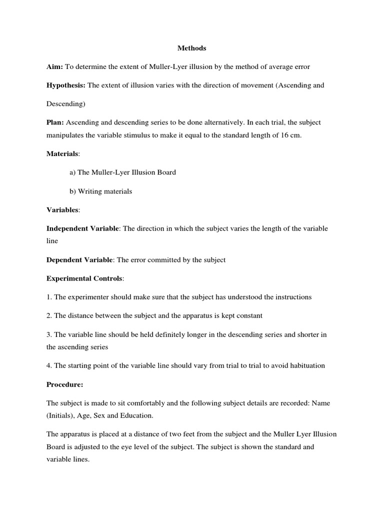 Muller Illusion | PDF | Scientific Method | Psychological Concepts