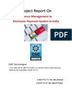 Project Report On: Finance Management in Electronic Payment System in India