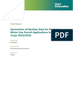 Generation of Residue Data For Pesticide Minor Use Permit Applications in Horticulture Crops 2015/2016