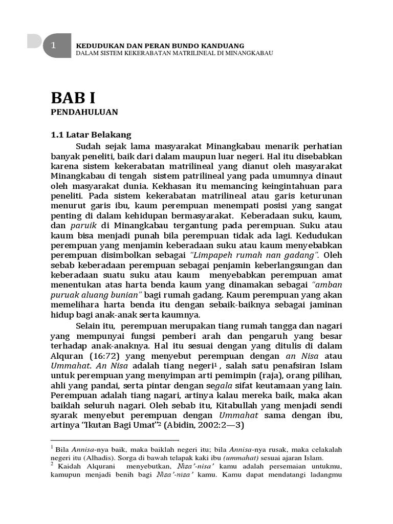 Kedudukan Dan Peran Bundo Kanduang Pdf