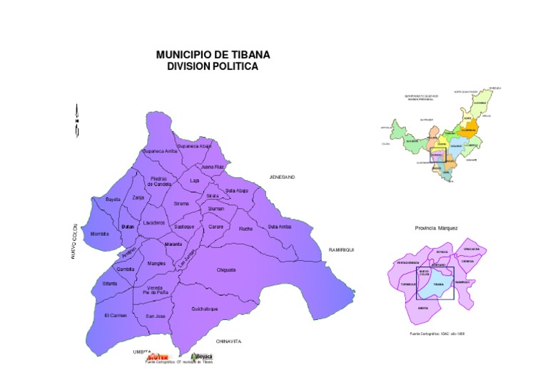 Mapa Político de Tibaná, Boyacá | PDF
