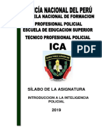 Silabo Introduccion A La Inteligencia Policial 2019