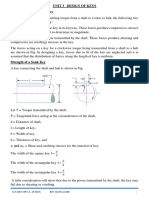 Unit 3 Design of Keys Forces Acting On A Sunk Key