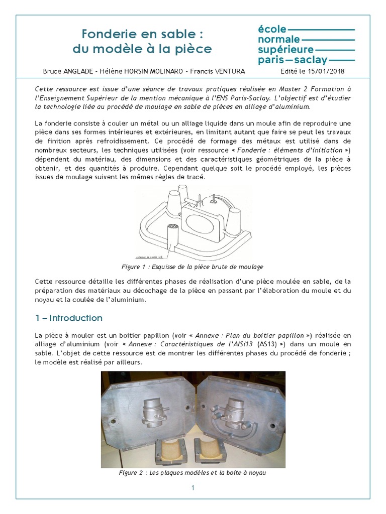 9539-fonderie-en-sable-du-modele-la-piece-ensps-pdf-fonderie-alliage