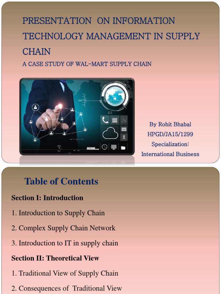 Presentation On Information Technology Management in Supply Chain | PDF ...