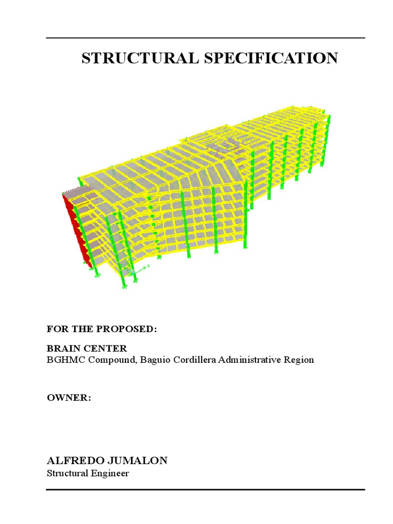 Structural Specs for Baguio Brain Center | PDF