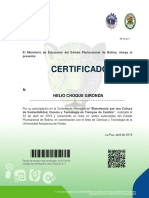 Certificado: Helio Choque Gironda