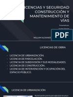 LICENCIAS Y SEGURIDAD  CONSTRUCCIÓN Y MANTENIMIENTO DE VÍAS.pptx
