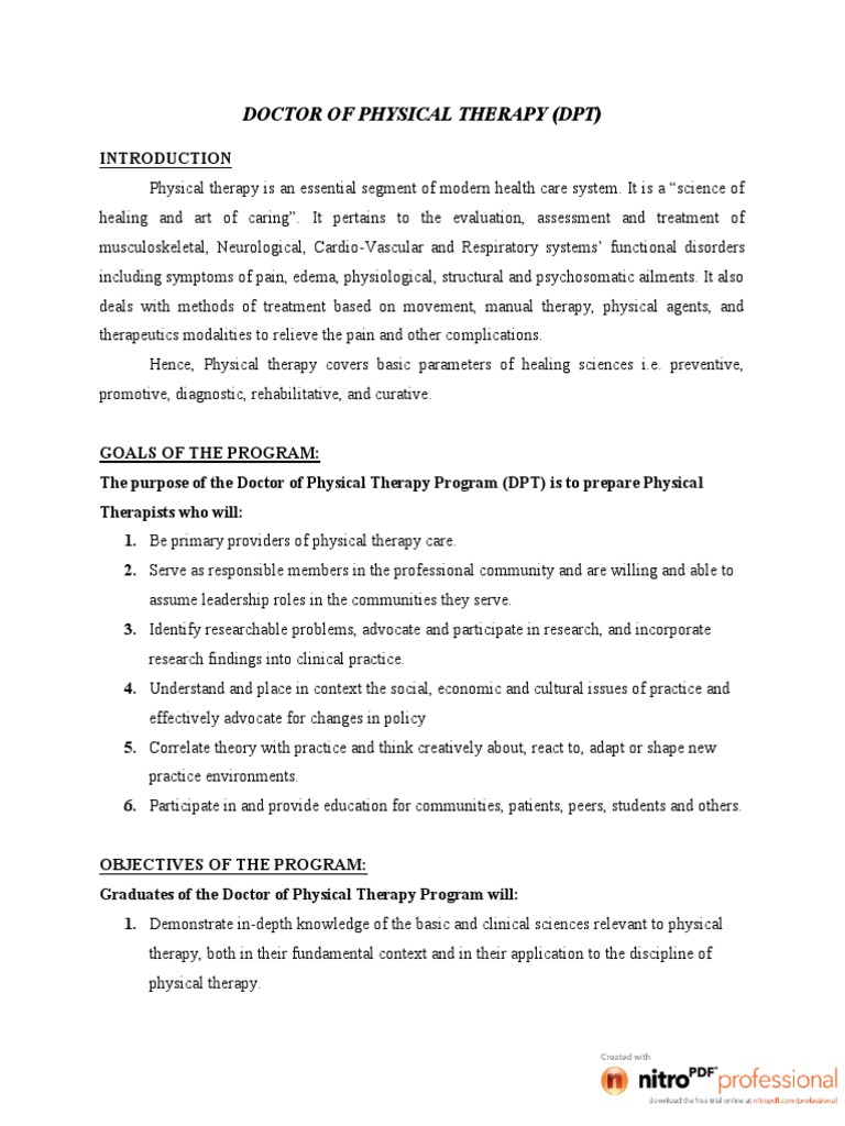 DPT Curriculum | PDF | Physical Therapy | Heart