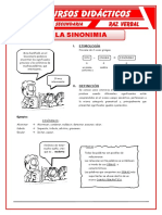 La Sinonimia para Cuarto de Secundaria