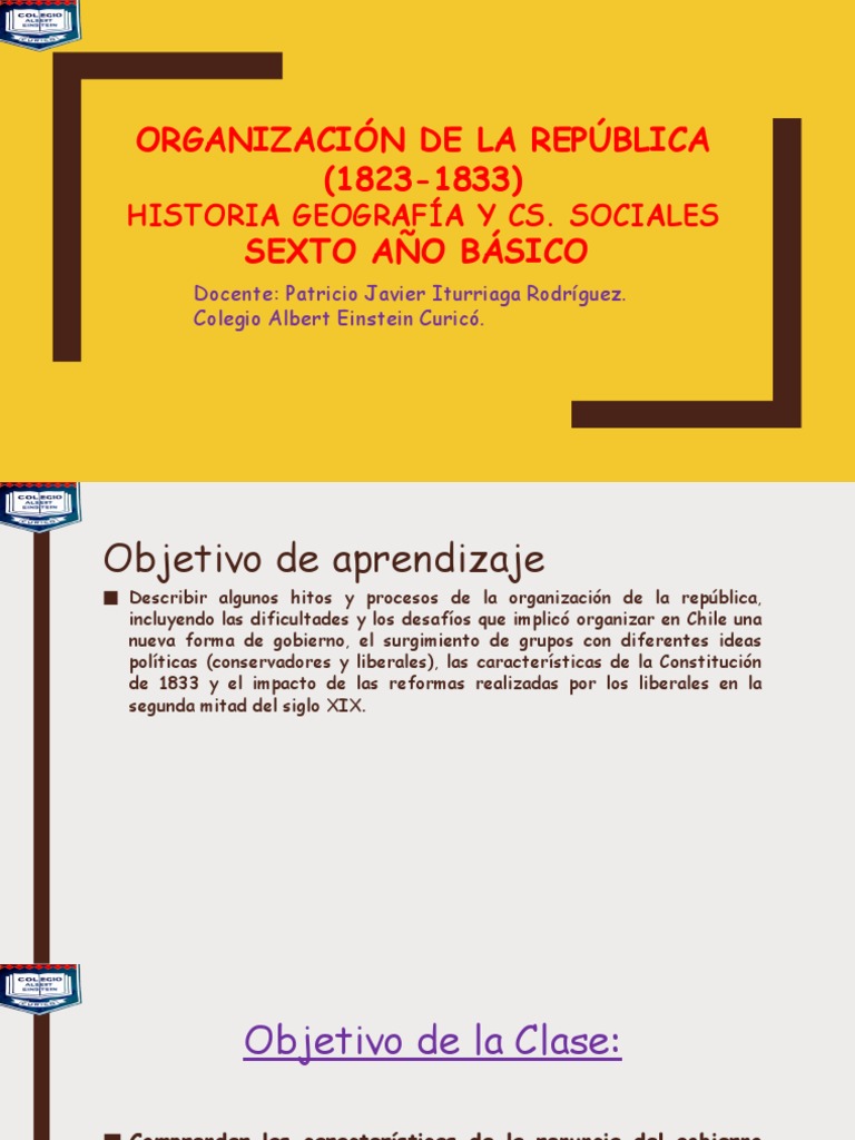 Organización de la República en Chile (1823-1833) | PDF | Constitución ...