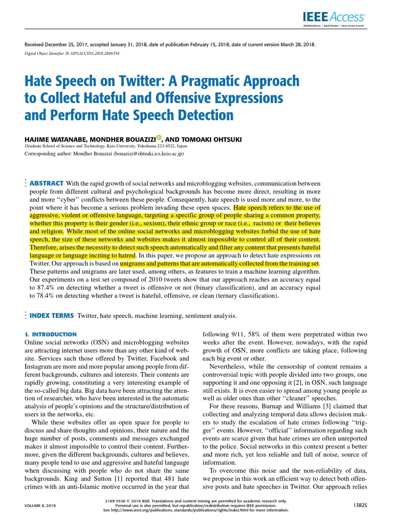 Hate Speech On Social Media | PDF | Hatred | Hate Speech