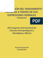 Comprensión Del Pensamiento Indígena A Través de Sus Expresiones Verbales (Y. Kuramochi Editor)