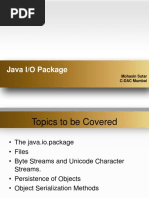 Java I/O Package: Mohasin Sutar C-DAC Mumbai