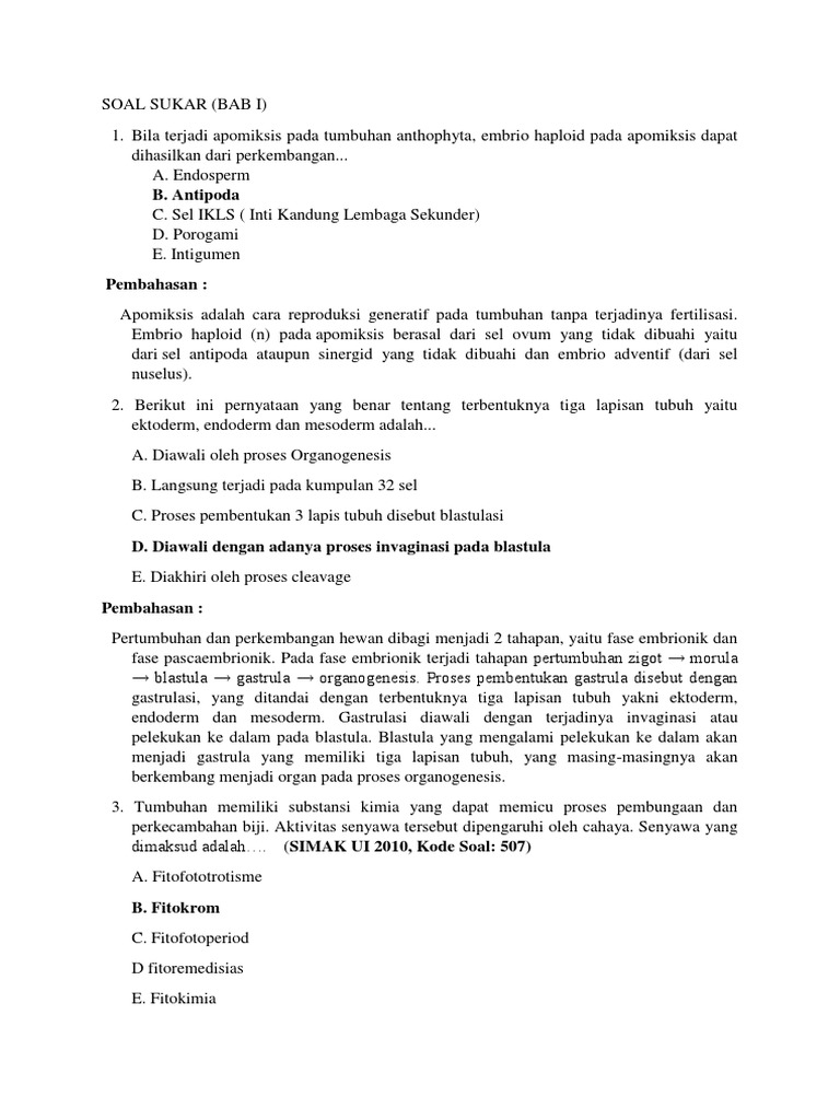 Kumpulan Soal Biologi Materi Kelas 12 PDF
