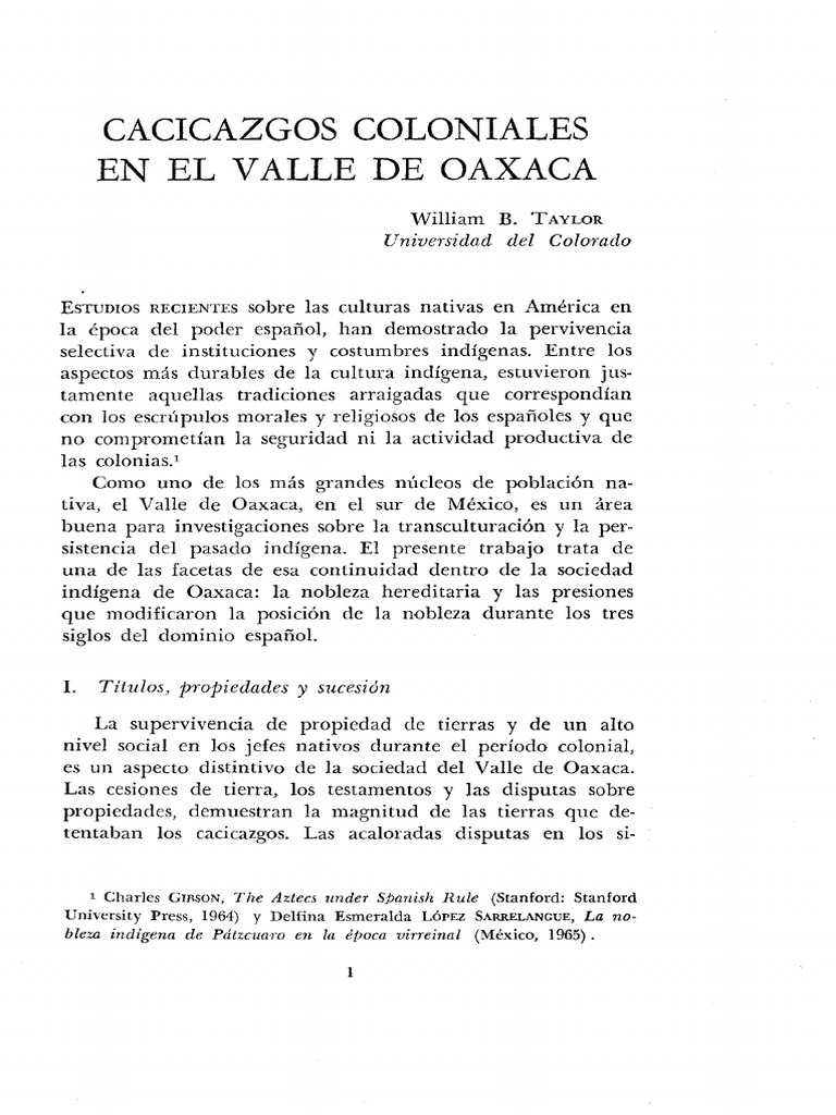 La nobleza indígena y la propiedad de la tierra en el Valle de Oaxaca ...