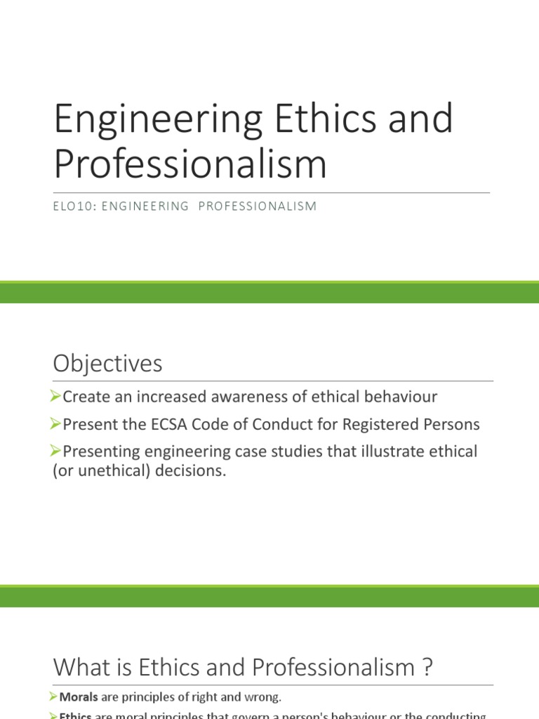 Engineering Ethics and Professionalism Guide | PDF | Engineering ...