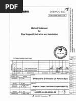 Method Statement For Pipe Support Fabrication and Installation 6423dp420 00 0030000 Rev01 PDF