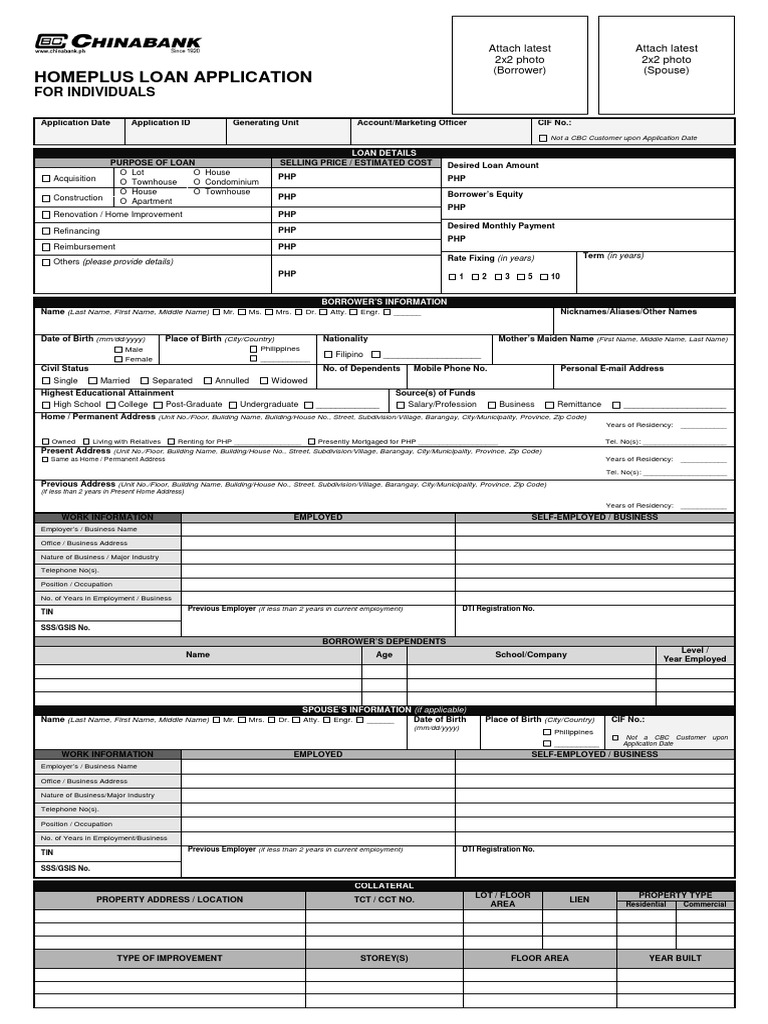 Homeplus Loan Application - Saveable | PDF | Banks | Credit Card
