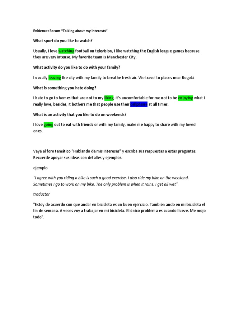 Discussing Personal Interests and Hobbies | PDF