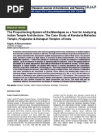 The Proportioning System of The Mandapas As A Tool For Analyzing Indian Temple Architecture: The Case Study of Kandaria Mahadev Temple, Khajuraho & Ashapuri Temples of India