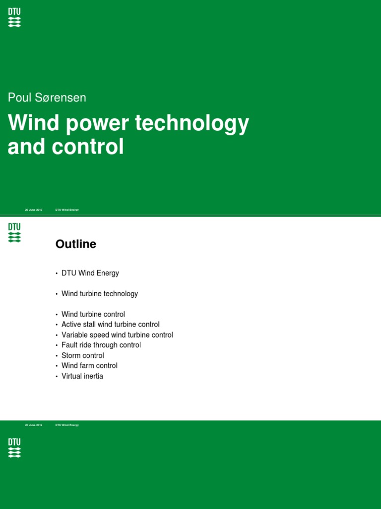 Wind Power Technology and Control | PDF | Wind Power | Wind Turbine